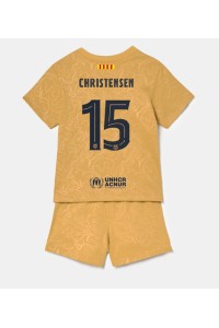 Barcelona Andreas Christensen #15 Babyklær Borte Fotballdrakt til barn 2022-23 Korte ermer (+ Korte bukser)